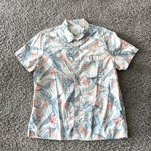 American Eagle Floral Patterned SS Button Down - XL